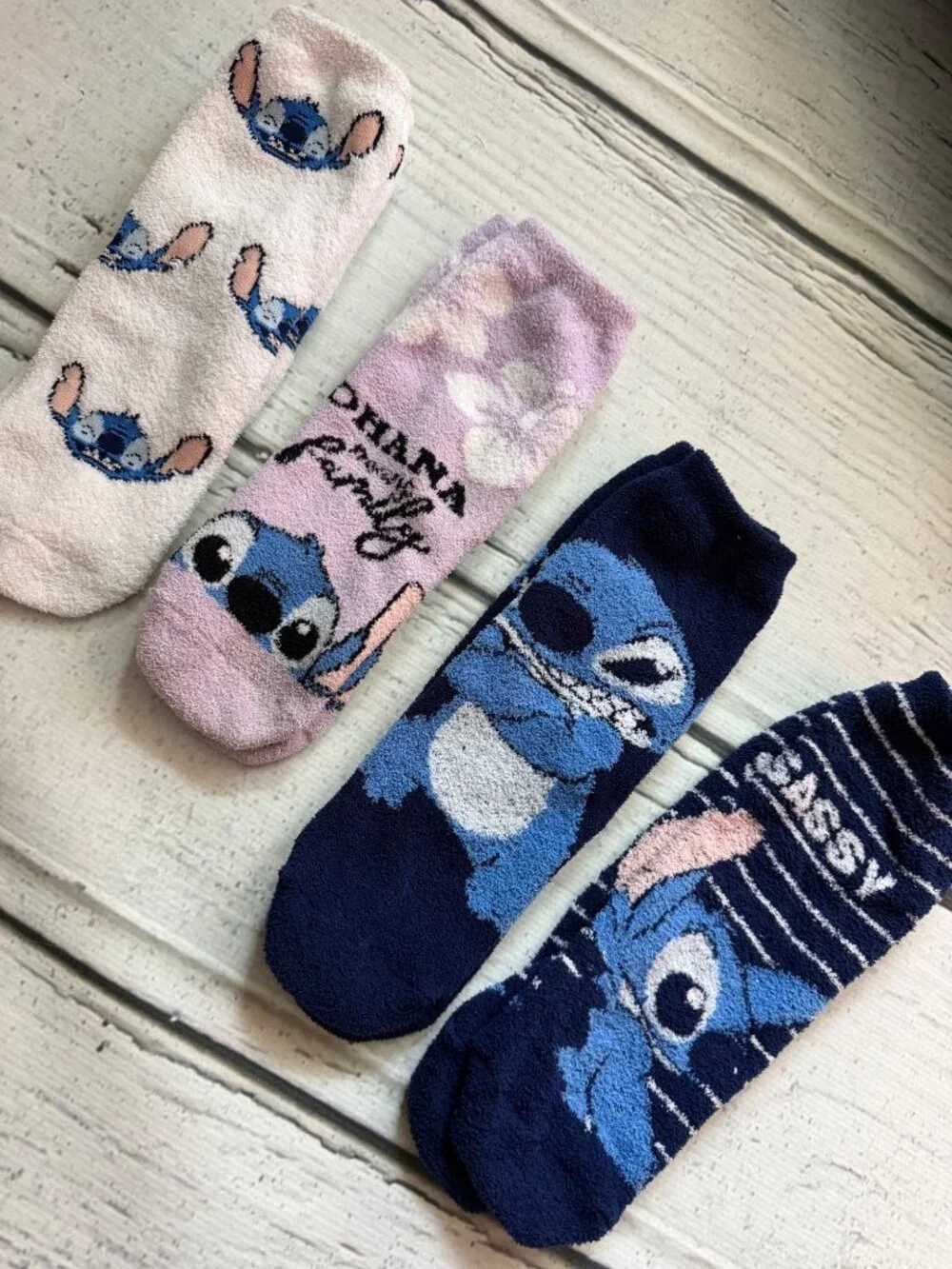 Fuzzy lilo & stitch socks